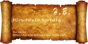 Hirschfeld Borbála névjegykártya